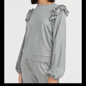 *NWT* Express Metallic Ruffle Sweatshirt